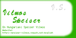 vilmos speiser business card